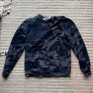 SANDRO Blue Camo Print Sweatshirt